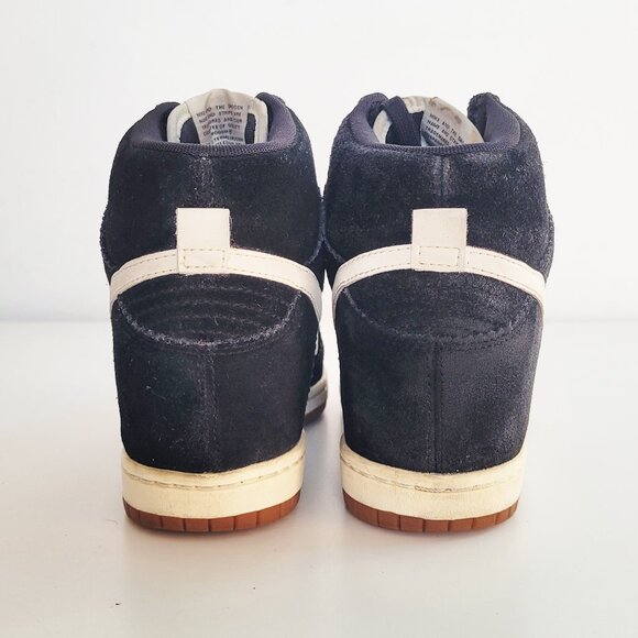 Nike Dunk Sky-Hi Wedge Heel Black/White Women's Sneakers 528899-002 - Size 7.5 - Picture 4 of 9